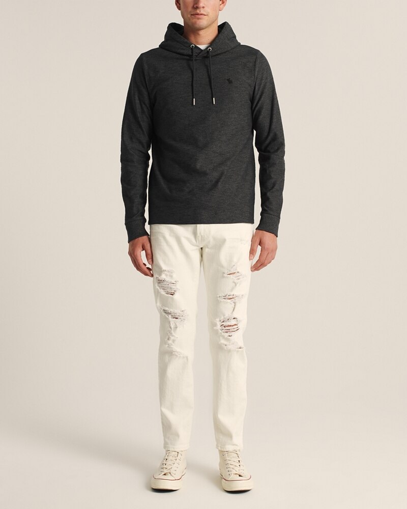 Hình Áo khoác nam Abercrombie & Fitch AF-KH04 Icon Hooded Tee heather black