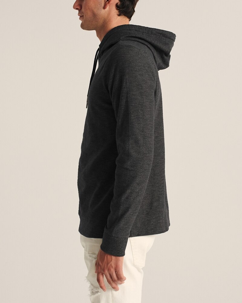 Hình Áo khoác nam Abercrombie & Fitch AF-KH04 Icon Hooded Tee heather black