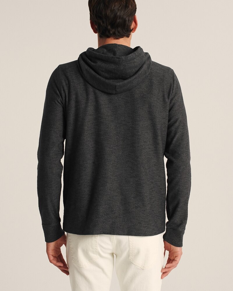 Hình Áo khoác nam Abercrombie & Fitch AF-KH04 Icon Hooded Tee heather black