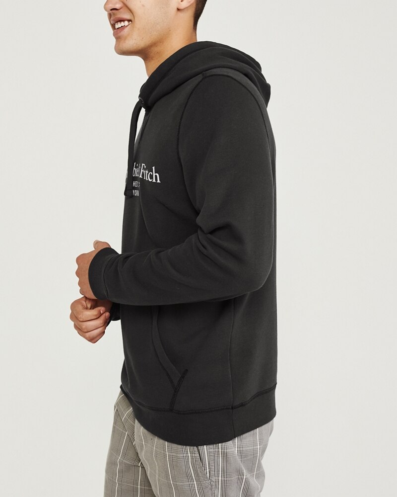 Hình Áo khoác nam Abercrombie & Fitch AF-KH05 Lightweight Logo Hoodie Black