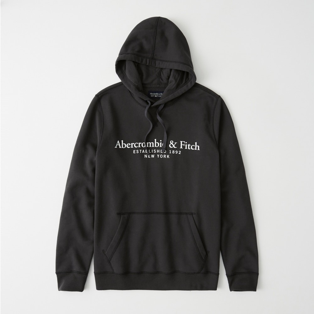 Hình Áo khoác nam Abercrombie & Fitch AF-KH05 Lightweight Logo Hoodie Black