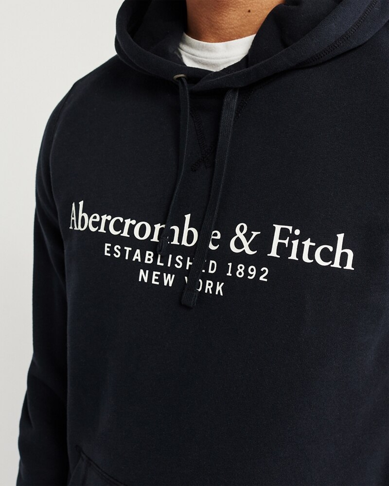 Hình Áo khoác nam Abercrombie & Fitch AF-KH06 Lightweight Logo Hoodie Navy Blue