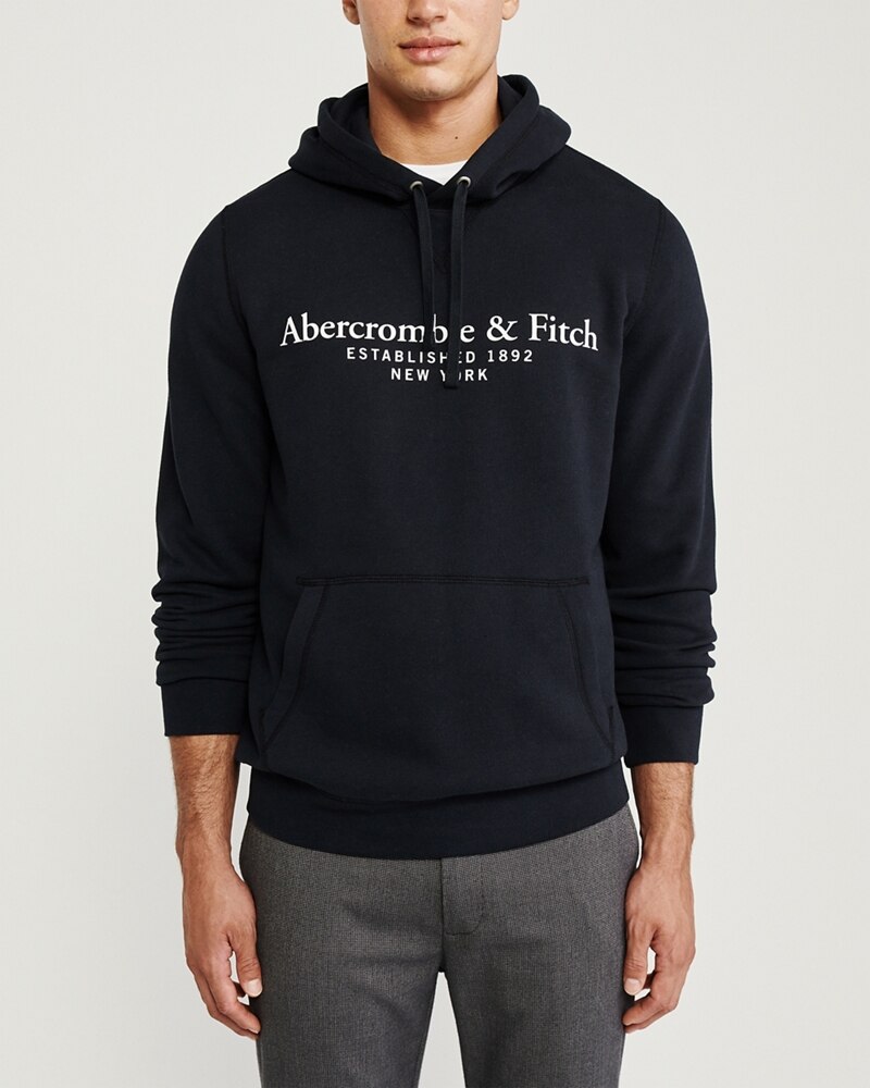 Hình Áo khoác nam Abercrombie & Fitch AF-KH06 Lightweight Logo Hoodie Navy Blue