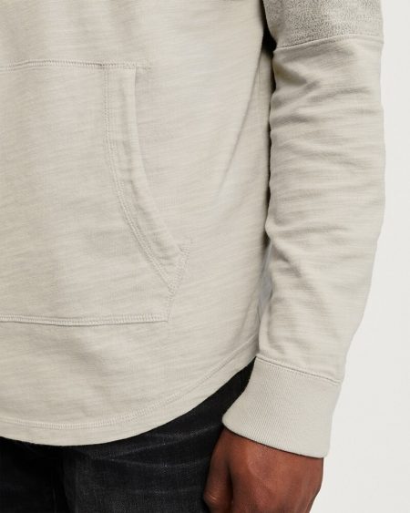 Hình Áo khoác nam Abercrombie & Fitch AF-KH08 Curved Hem Hooded Tee Cream
