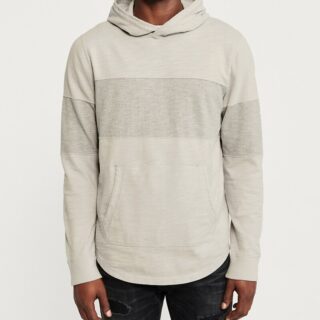 Hình Áo khoác nam Abercrombie & Fitch AF-KH08 Curved Hem Hooded Tee Cream