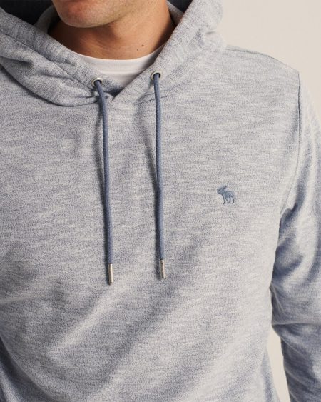 Hình Áo khoác nam Abercrombie & Fitch AF-KH09 Icon Hooded Tee heather light blue