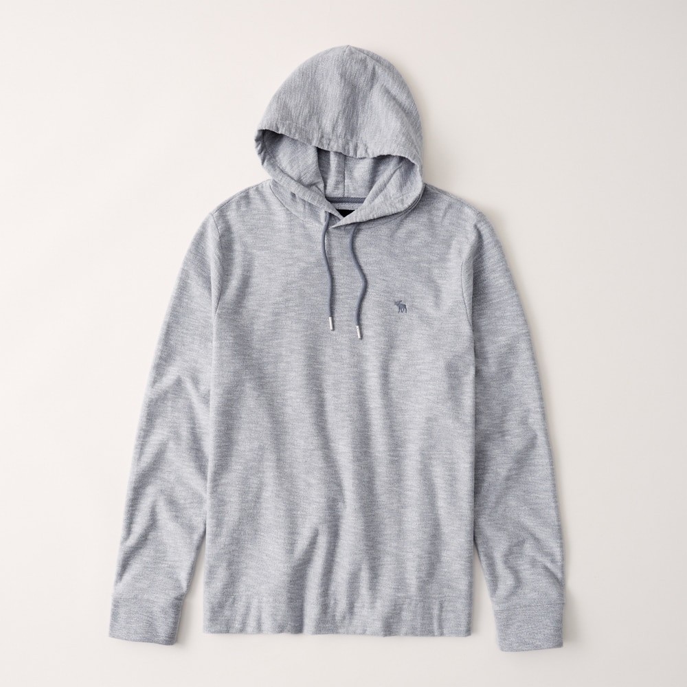 Hình Áo khoác nam Abercrombie & Fitch AF-KH09 Icon Hooded Tee heather light blue