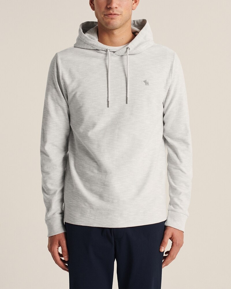 Hình Áo khoác nam Abercrombie & Fitch AF-KH10 Icon Hooded Tee light grey