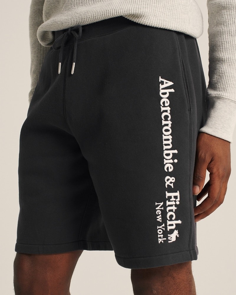 Hình Quần shorts thun nam AF-S08 Fleece Logo Shorts Dark Grey