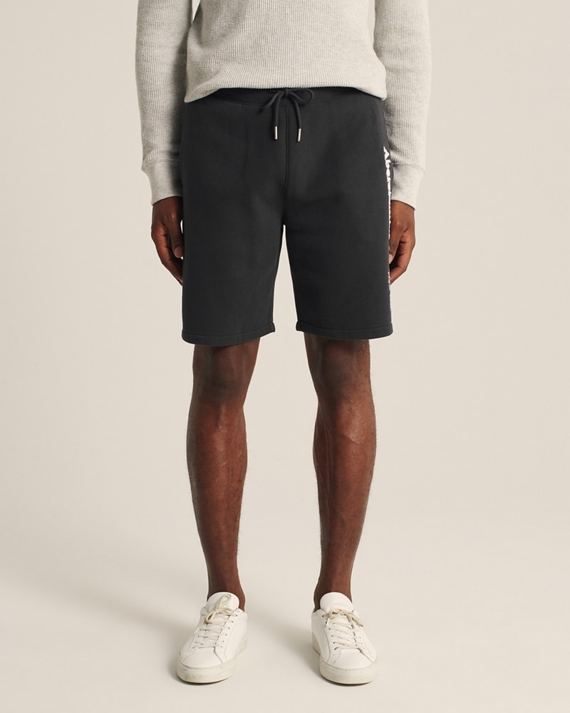 Hình Quần shorts thun nam AF-S08 Fleece Logo Shorts Dark Grey