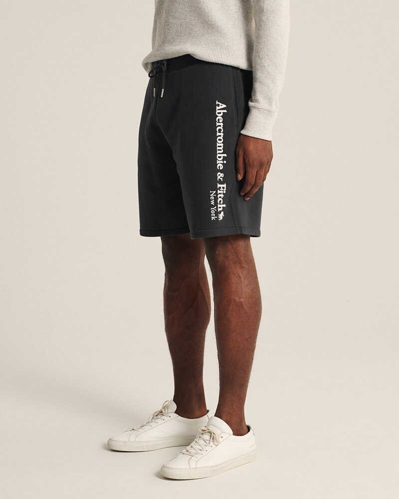 Hình Quần shorts thun nam AF-S08 Fleece Logo Shorts Dark Grey