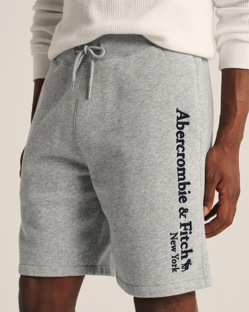 Hình Quần shorts thun nam AF-S09 Fleece Logo Shorts Heather Grey