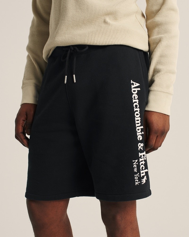 Hình Quần shorts thun nam AF-S10 Fleece Logo Shorts Black