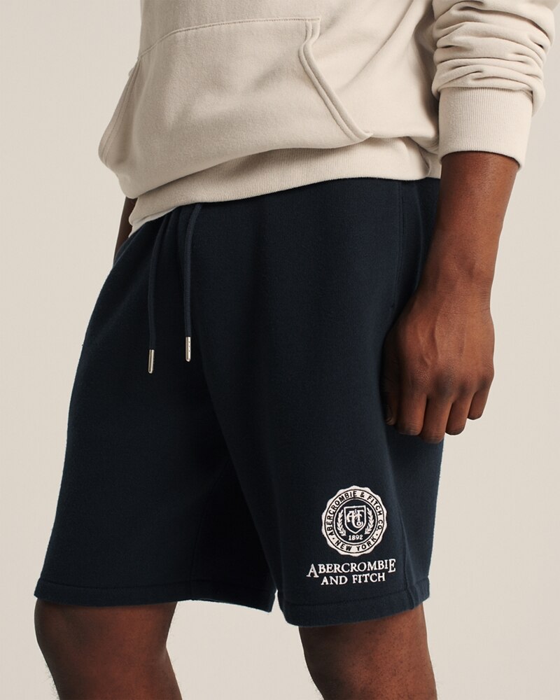 Hình Quần shorts thun nam AF-S11 Fleece Logo Shorts Navy Blue