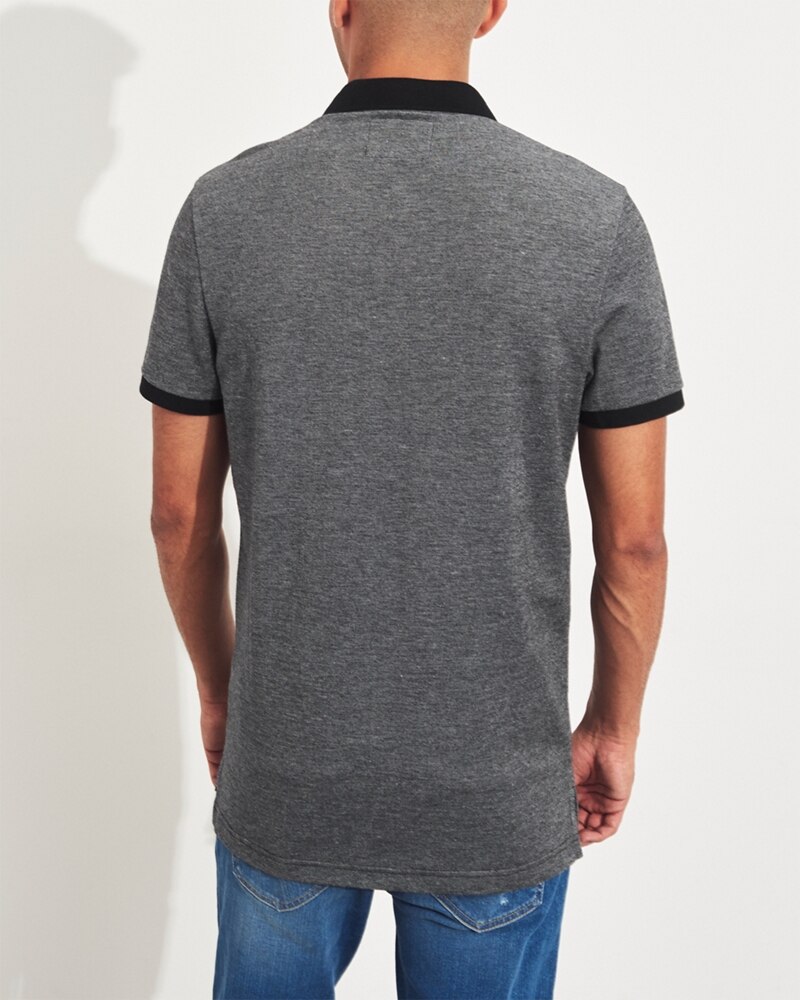 Hình Áo thun nam cổ bẻ Hollister HCO-P225 Stretch Shrunken Collar Polo heather black