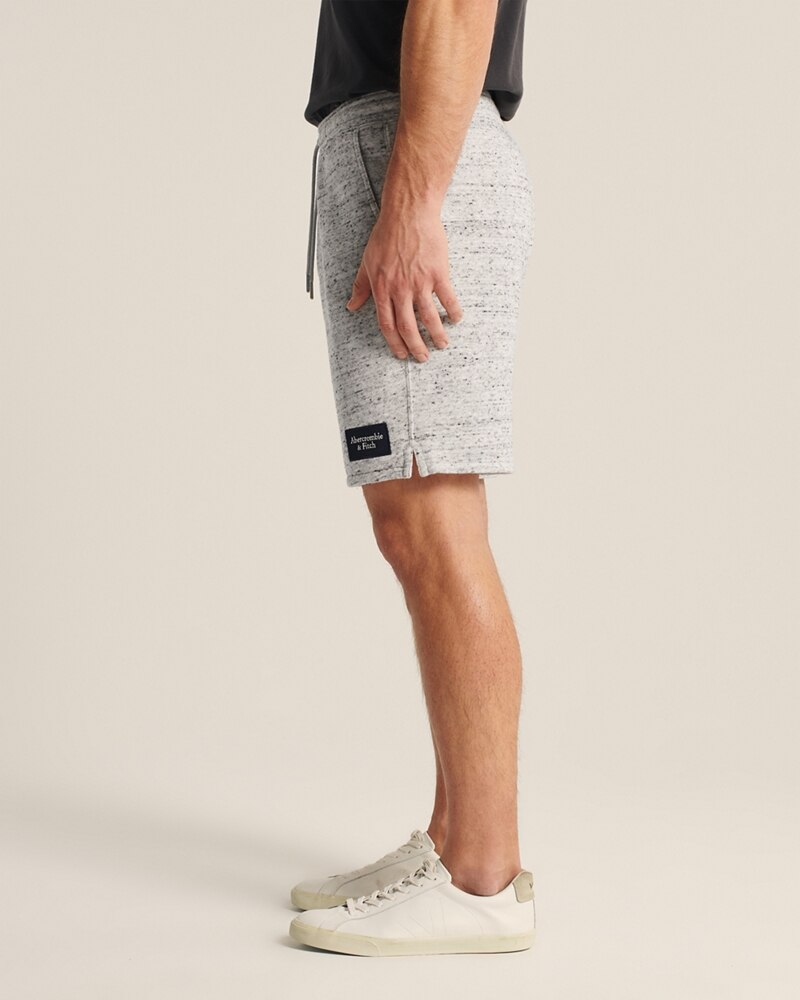 Hình Quần shorts thun nam AF-S12 Fleece Patch Logo Shorts Light Heather Grey