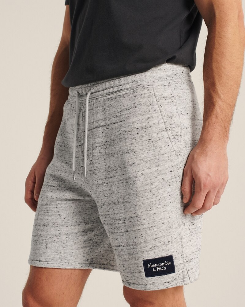 Hình Quần shorts thun nam AF-S12 Fleece Patch Logo Shorts Light Heather Grey