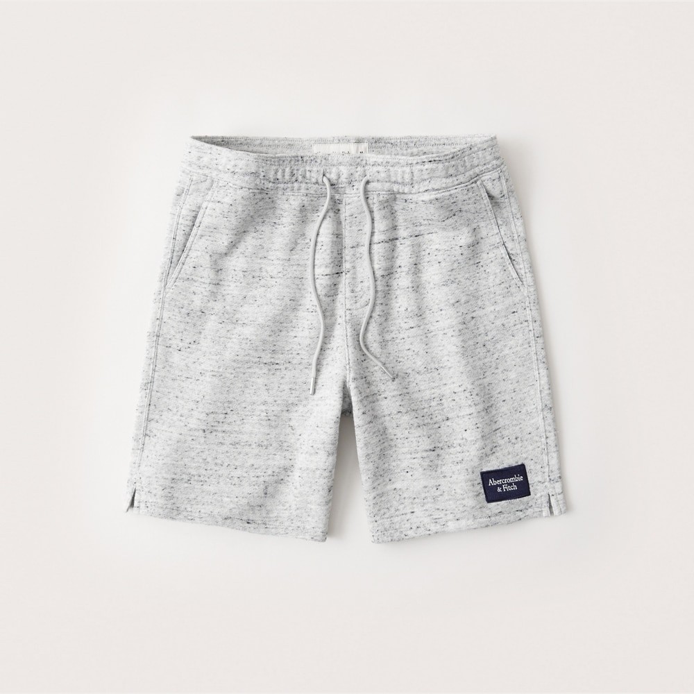 Hình Quần shorts thun nam AF-S12 Fleece Patch Logo Shorts Light Heather Grey