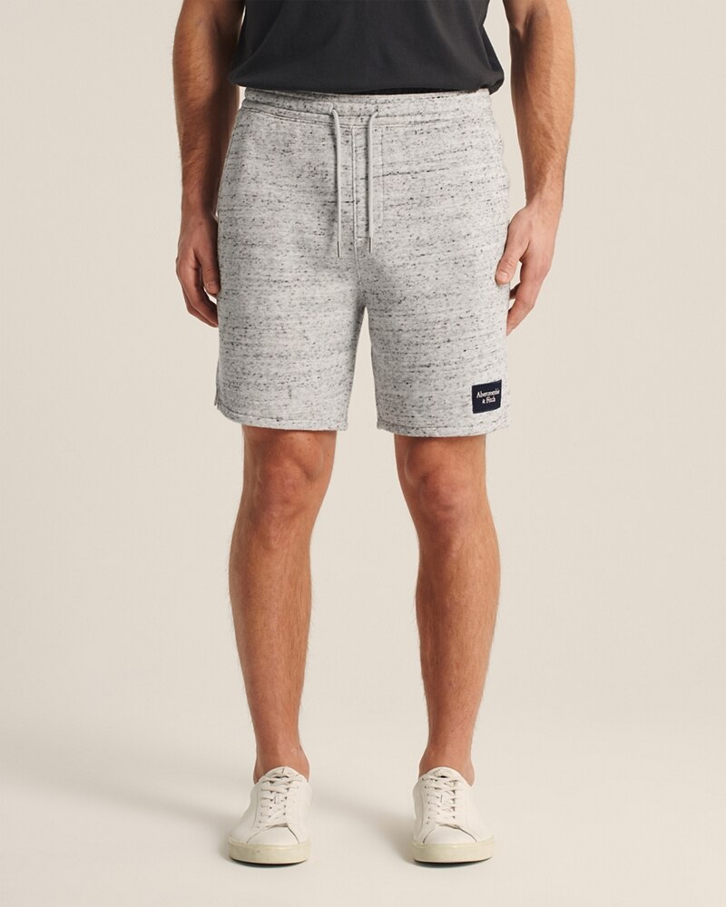 Hình Quần shorts thun nam AF-S12 Fleece Patch Logo Shorts Light Heather Grey