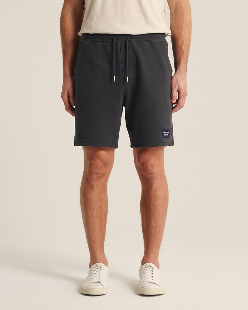 Hình Quần shorts thun nam AF-S13 Fleece Patch Logo Shorts Dark Grey