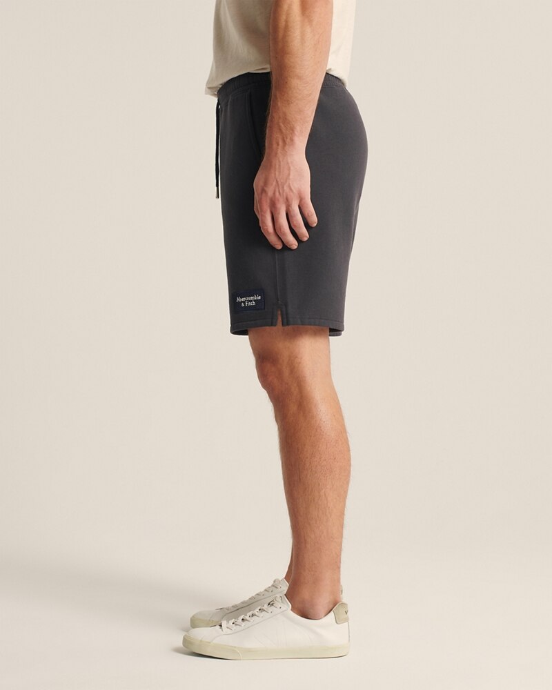 Hình Quần shorts thun nam AF-S13 Fleece Patch Logo Shorts Dark Grey