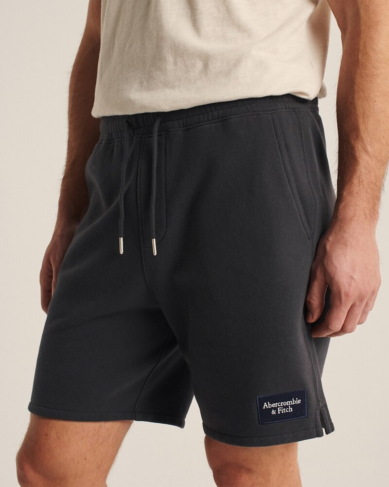 Hình Quần shorts thun nam AF-S13 Fleece Patch Logo Shorts Dark Grey