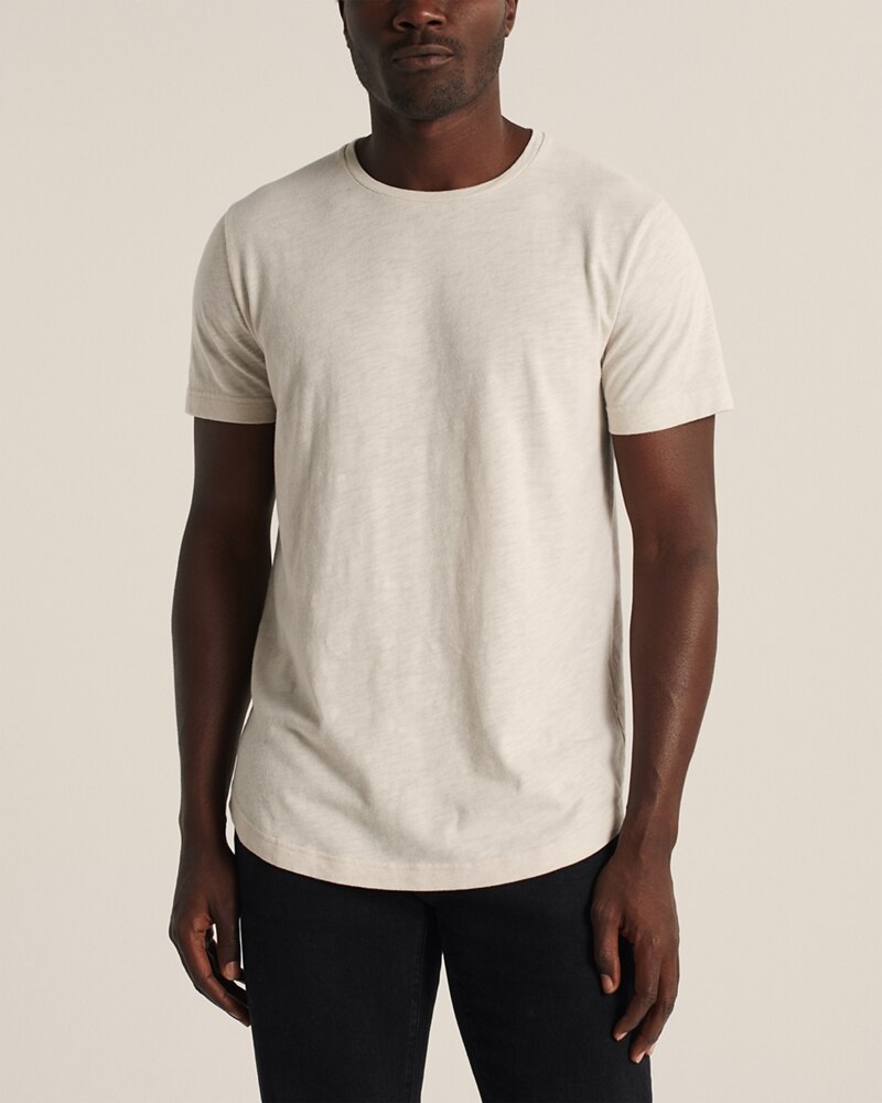 Hình Áo thun nam Abercrombie & Fitch AF-T280 Short-Sleeve Slub Curved Hem Tee