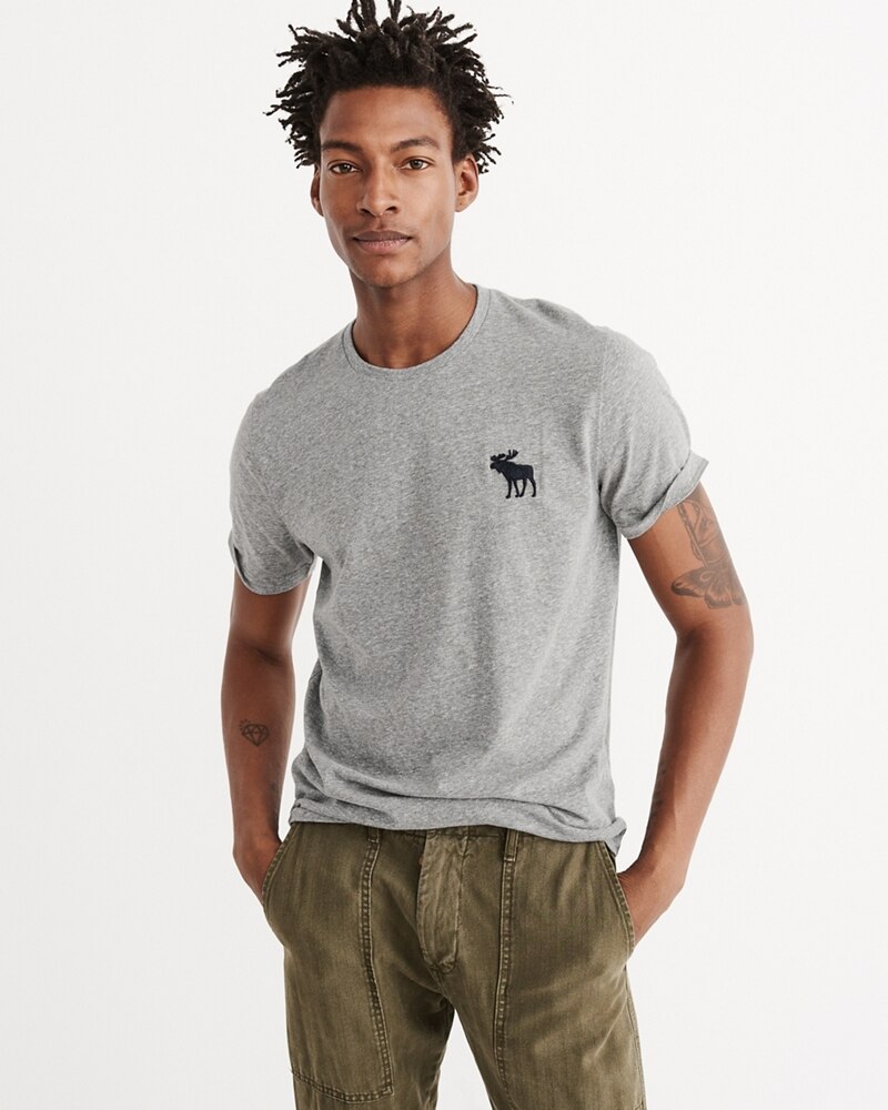 Hình Áo thun nam Abercrombie & Fitch AF-T284 Big Icon Crew Tee heather grey