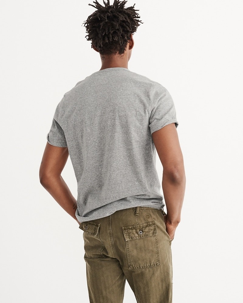 Hình Áo thun nam Abercrombie & Fitch AF-T284 Big Icon Crew Tee heather grey