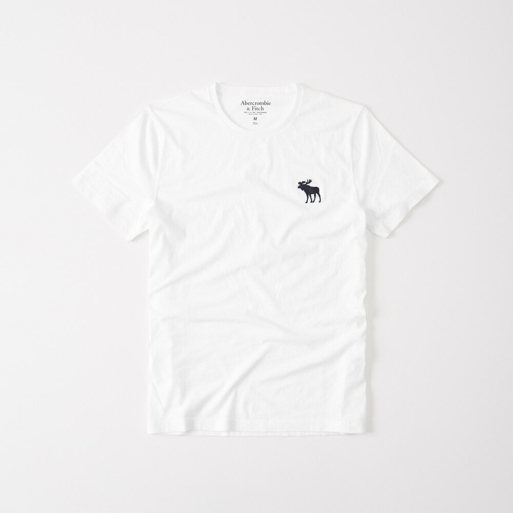 Hình Áo thun nam Abercrombie & Fitch AF-T285 Big Icon Crew Tee White