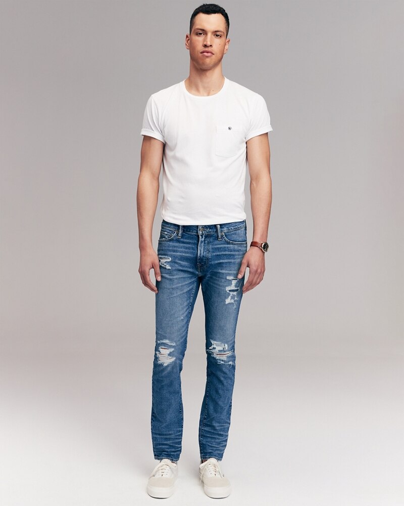 Hình Quần Jean nam Abercrombie & Fitch AF-US-J54 Ripped Skinny Jeans