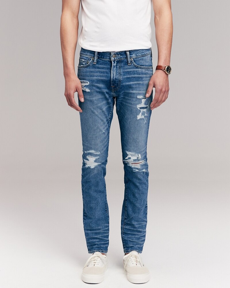 Hình Quần Jean nam Abercrombie & Fitch AF-US-J54 Ripped Skinny Jeans