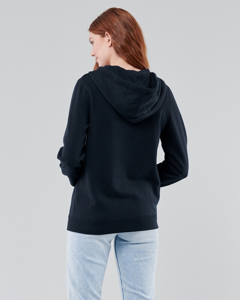 Hình Áo khoác nữ Hollister HCO-NK07 Applique Logo Full-Zip Hoodie Navy