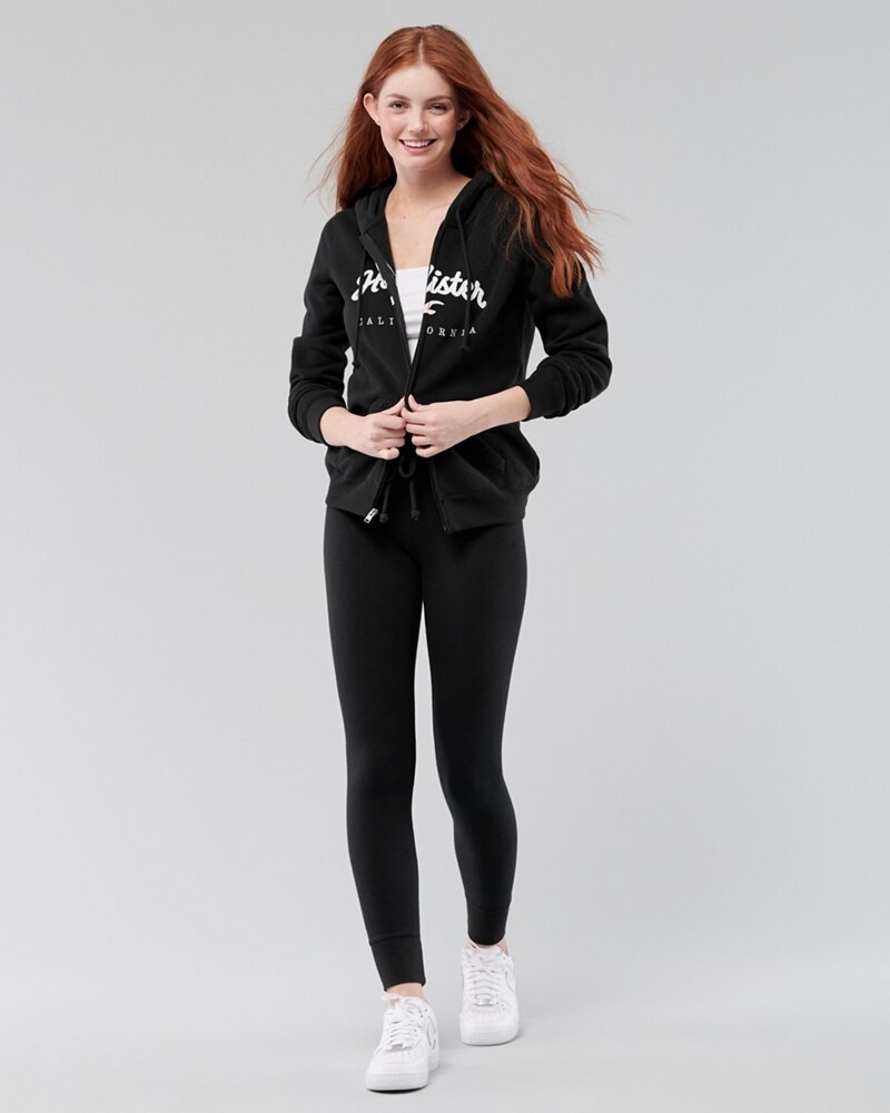 Hình Áo khoác nữ Hollister HCO-NK09 Full-Zip Logo Hoodie Black