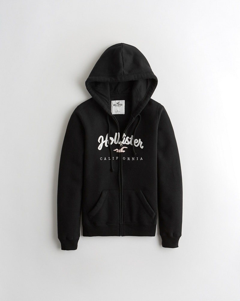 Hình Áo khoác nữ Hollister HCO-NK09 Full-Zip Logo Hoodie Black