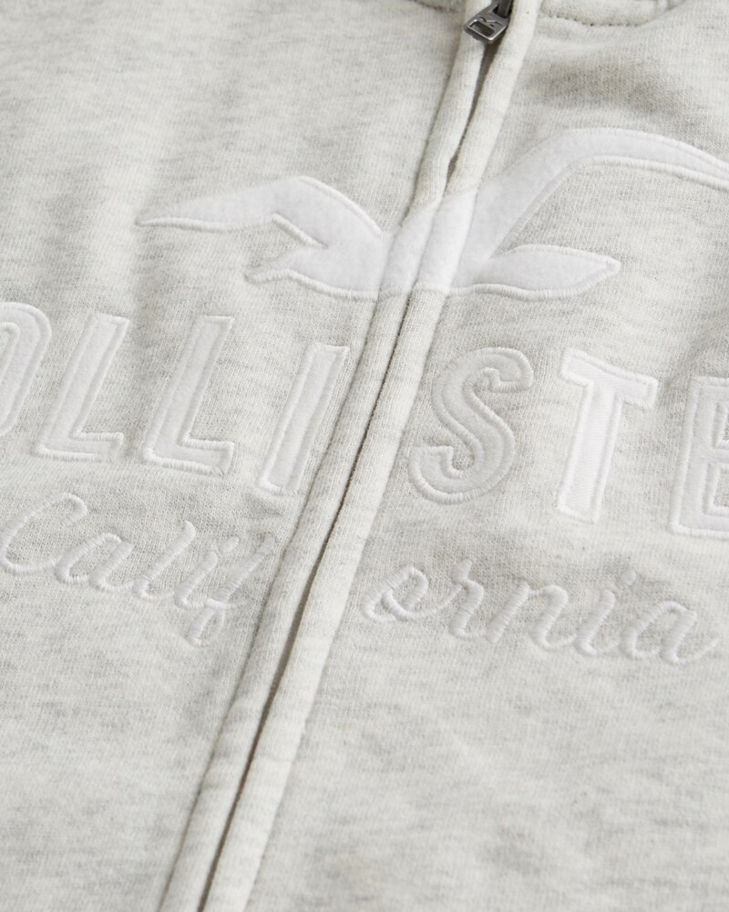 Hình Áo khoác nữ Hollister HCO-NK10 Logo Full-Zip Hoodie Light Grey