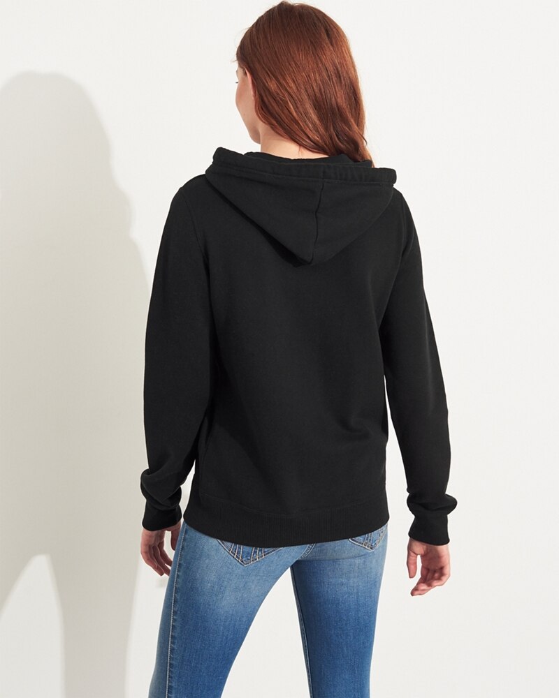 Hình Áo khoác nữ Hollister HCO-NK12 Logo Full-Zip Hoodie Black