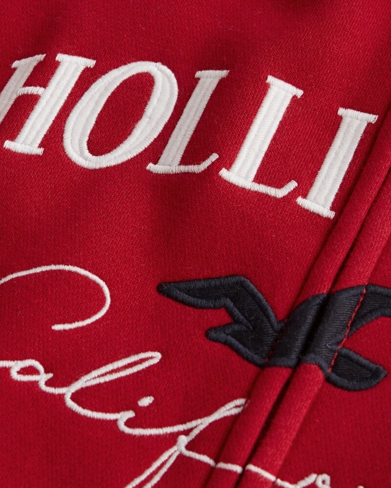 Hình Áo khoác nữ Hollister HCO-NK13 Embroidered Logo Full-Zip Hoodie Red