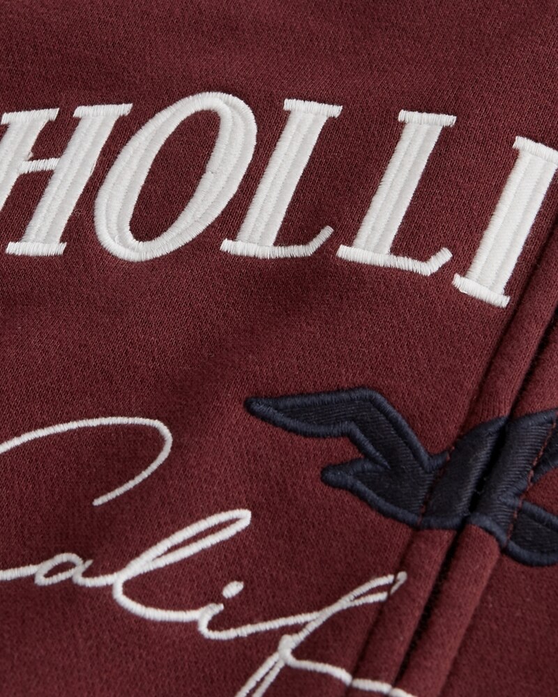 Hình Áo khoác nữ Hollister HCO-NK15 Embroidered Logo Full-Zip Hoodie Burgundy