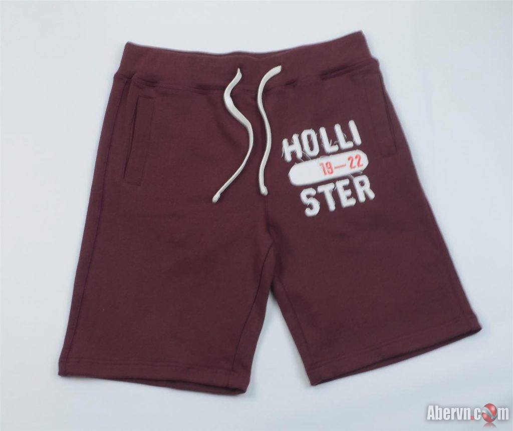Hình Quần short thun nam Hollister HCO-S04 Applique Logo Shorts Burgundy