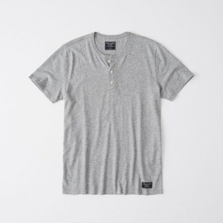 Hình Áo thun nam Abercrombie & Fitch cổ trụ AF-H19 Short-Sleeve Slub Henley