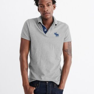 Hình Áo thun polo Abercrombie & Fitch AF-P118 Big Icon Polo Grey