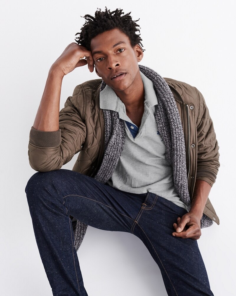 Hình Áo thun polo Abercrombie & Fitch AF-P118 Big Icon Polo Grey