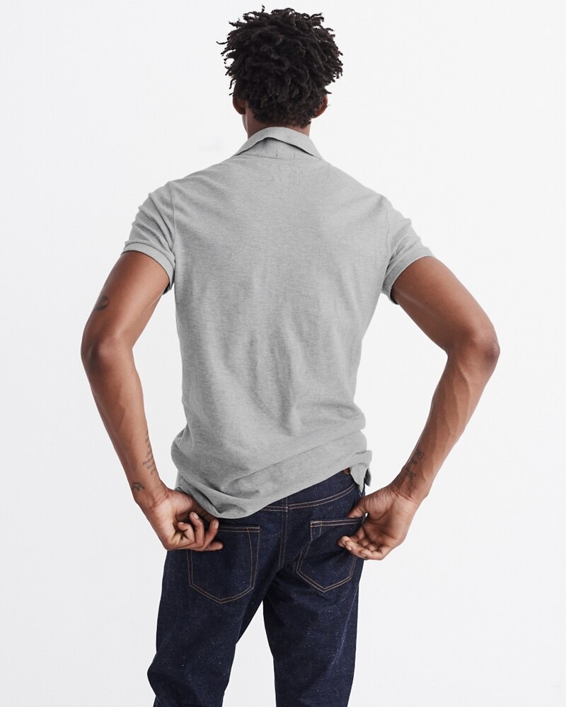 Hình Áo thun polo Abercrombie & Fitch AF-P118 Big Icon Polo Grey