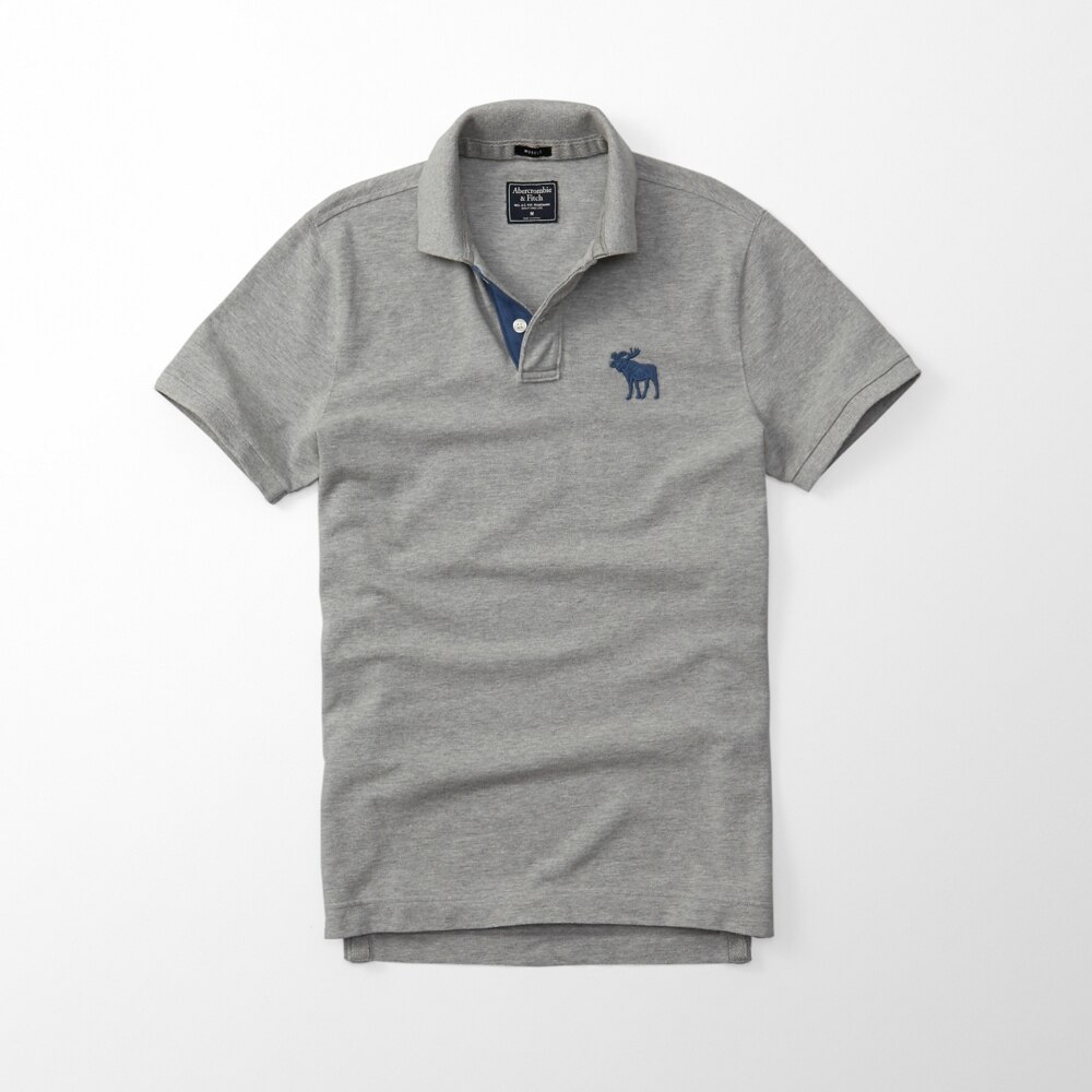 Hình Áo thun polo Abercrombie & Fitch AF-P118 Big Icon Polo Grey