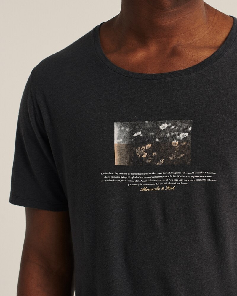 Hình Áo thun nam Abercrombie & Fitch AF-T287 Linen-Blend Graphic Tee