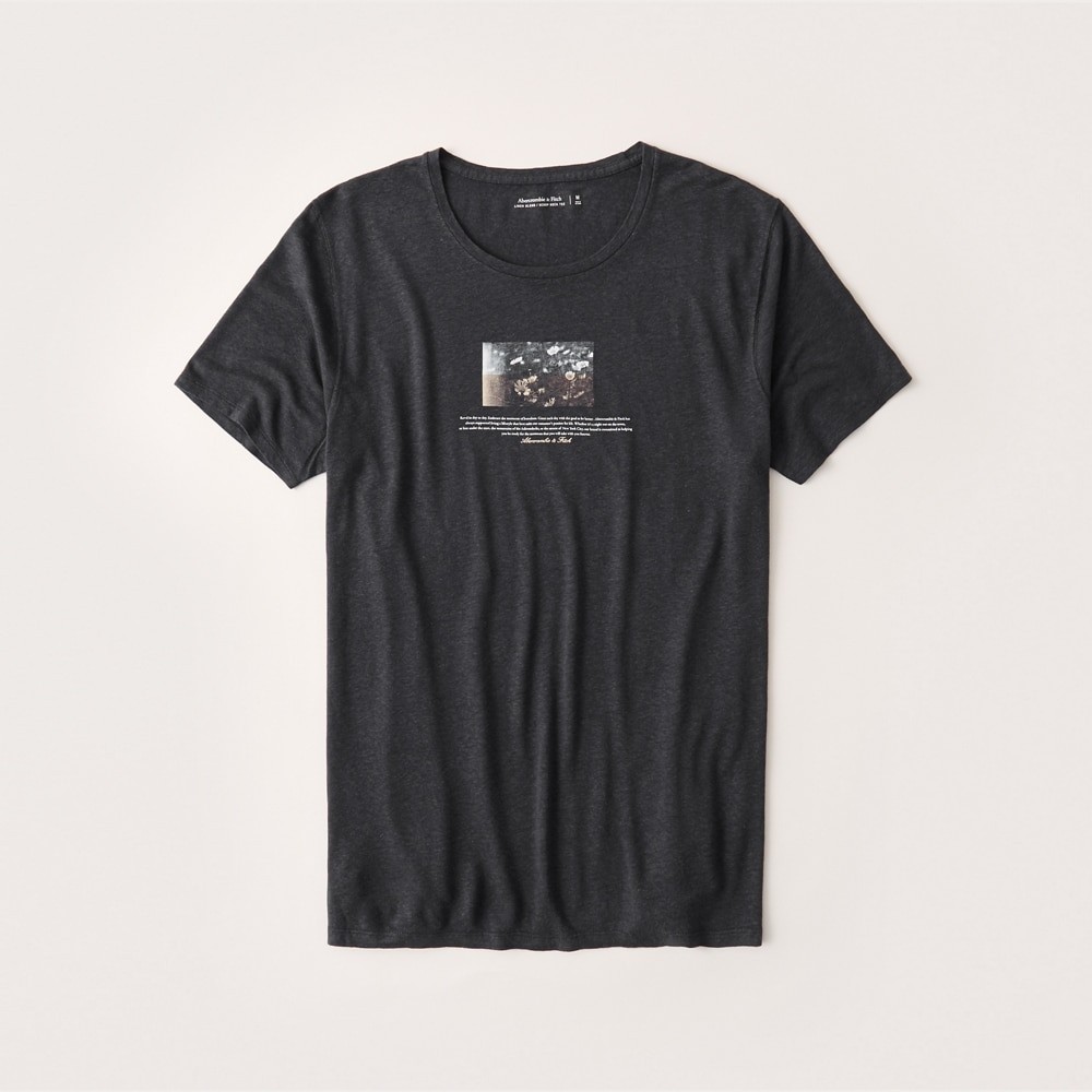 Hình Áo thun nam Abercrombie & Fitch AF-T287 Linen-Blend Graphic Tee