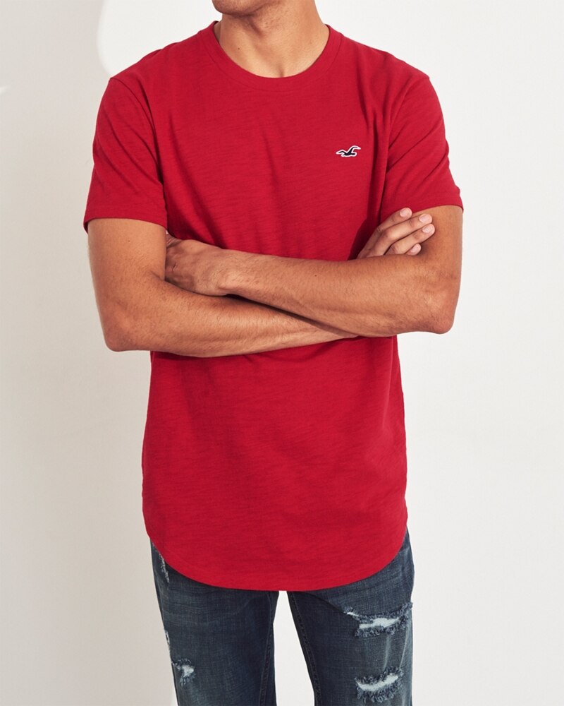 Hình Áo thun nam Hollister HCO-T151 Curved Hem T-Shirt Red