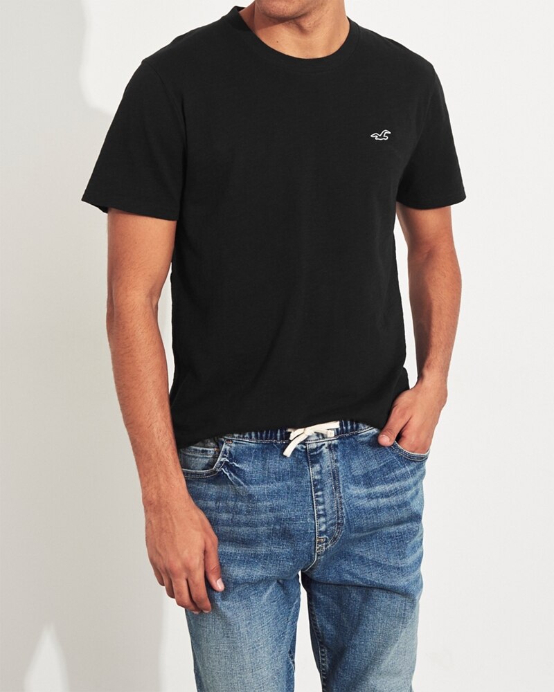Hình Áo thun nam Hollister HCO-T152 Curved Hem T-Shirt Black