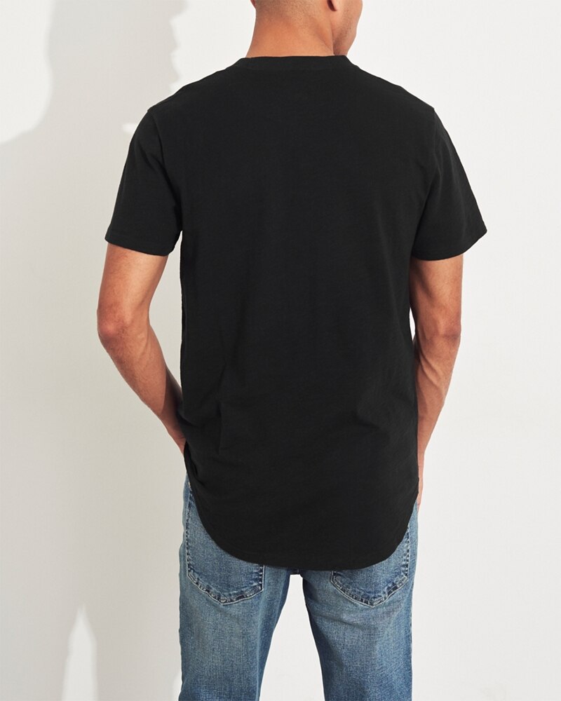 Hình Áo thun nam Hollister HCO-T152 Curved Hem T-Shirt Black
